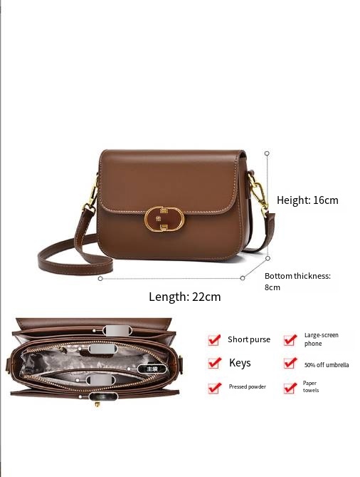 Crossbody Bag Classic Womens Small Square Leather shoulder bag